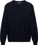 MANGO Solid Wool V-Neck Sweater