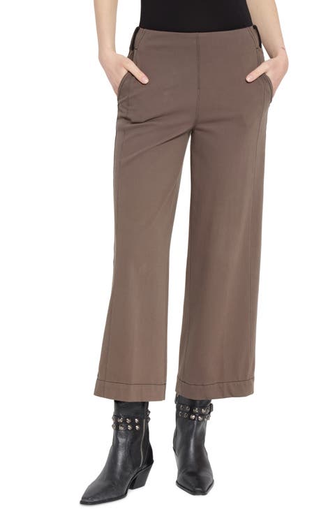 Franca Seamed Crop Wide Leg Knit Jeans (Driftwood)