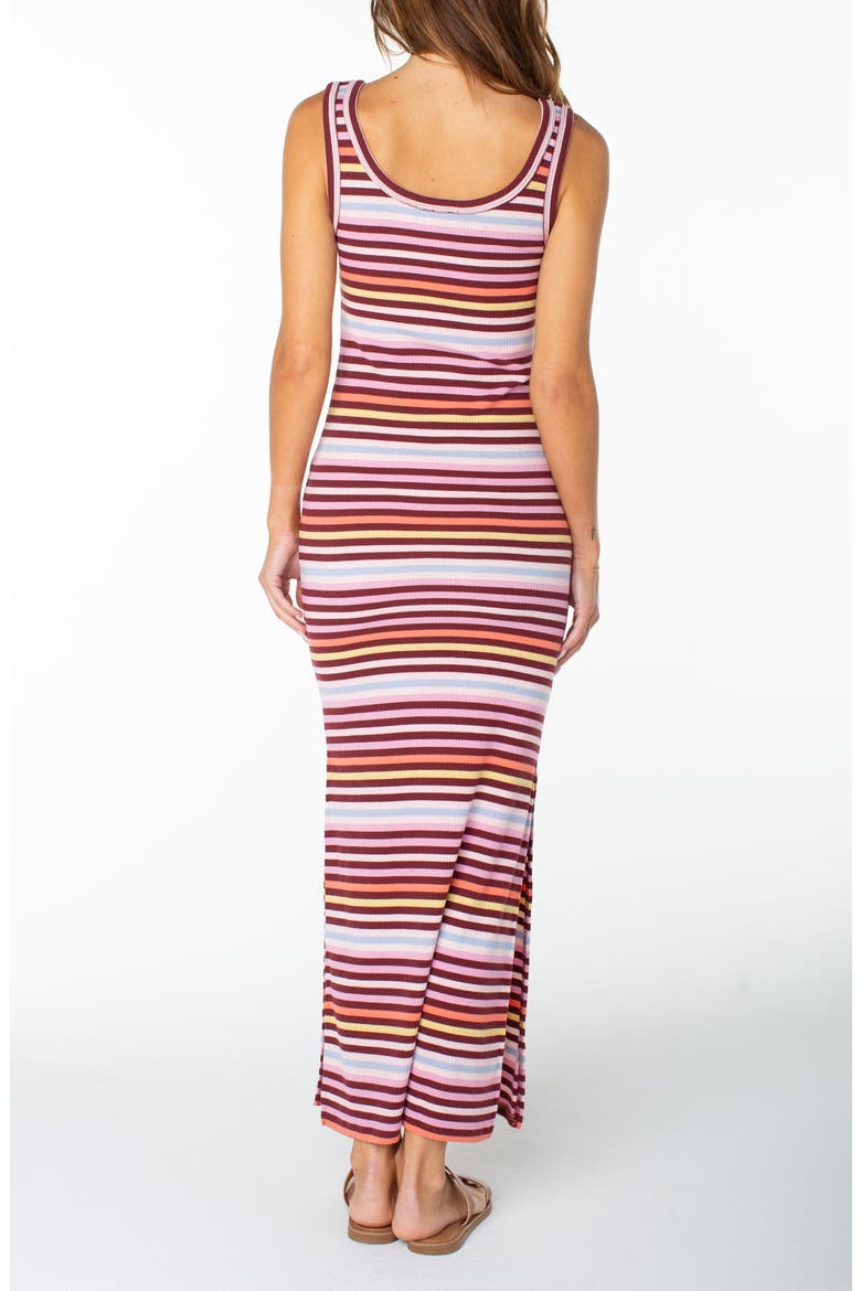 Balboa Stripe Rib Maxi Dress, Alternate, color, PORT