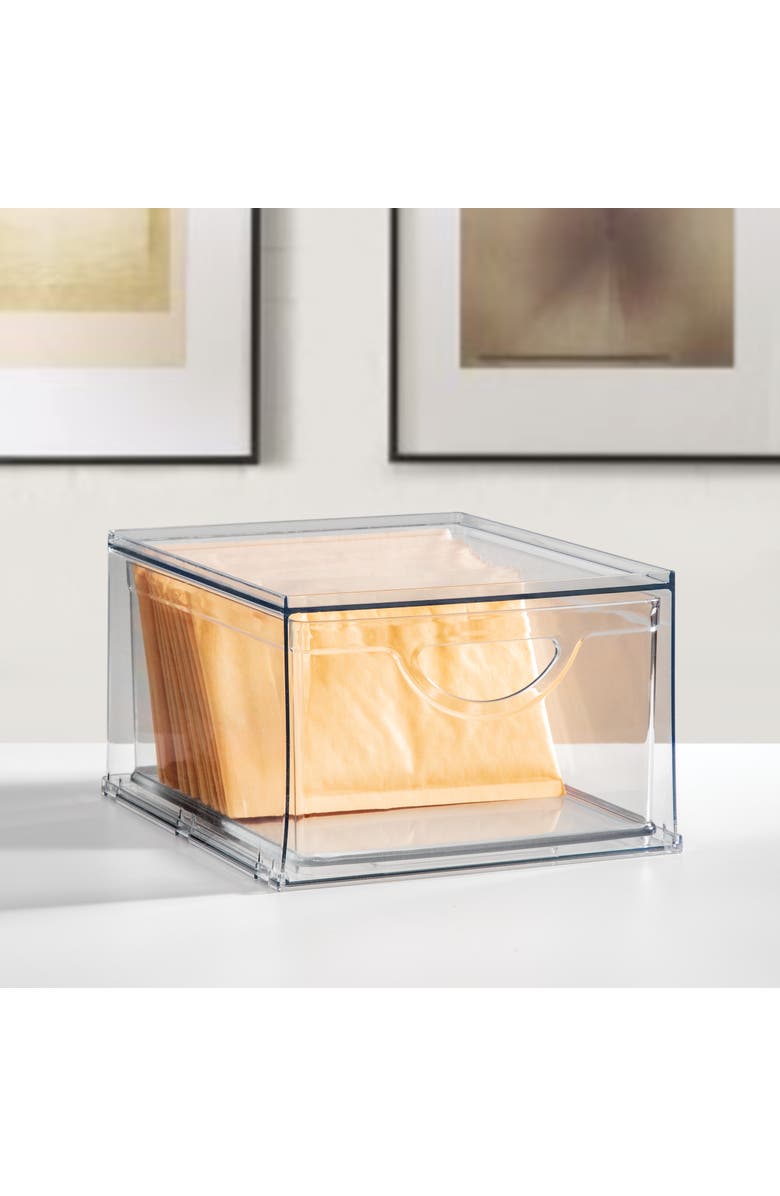 iDesign Stackable Kitchen Storage Drawer for Fridge, Pantry, Under-Sink, or Cabinet - Set of 4 - Clear, Alternate, color, Clear