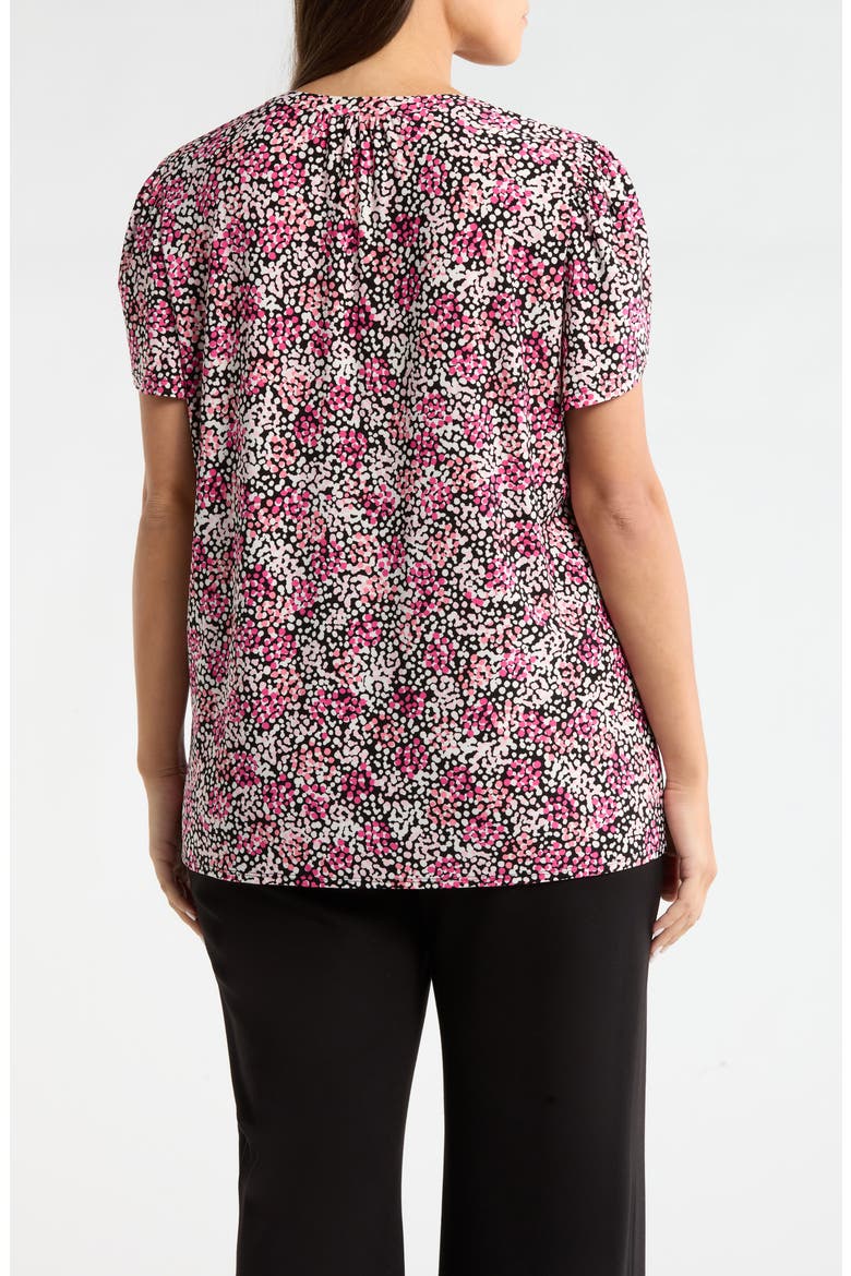 Tulip Sleeve Dot Print Jersey Top, Alternate, color, PINK BERRY MULTI