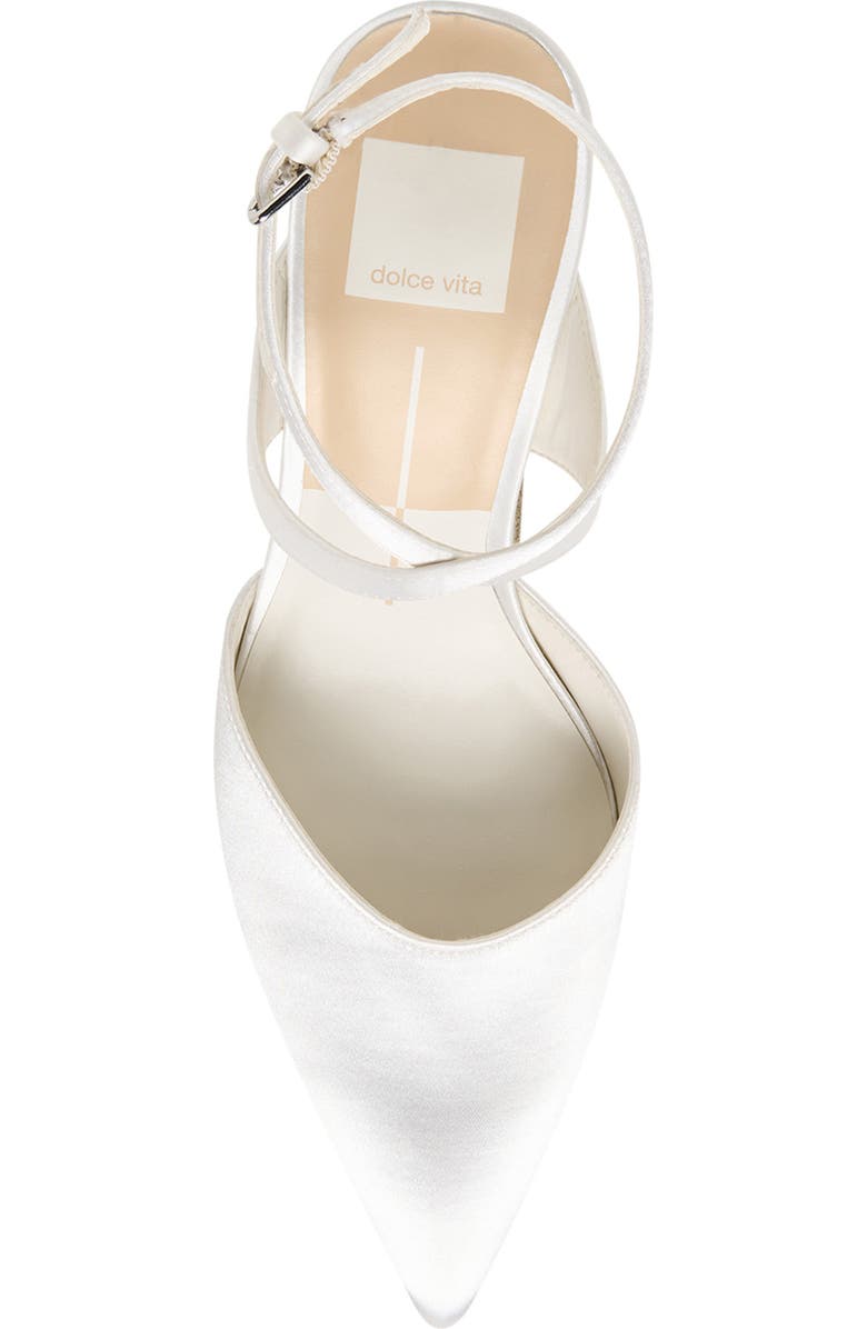 Dolce Vita Eliora Pointed Toe Ankle Strap Pump, Alternate, color, True White Satin