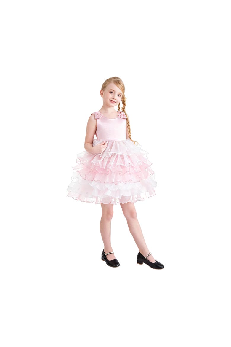 Sirin Ruffled Tulle Dress, Alternate, color, Pink