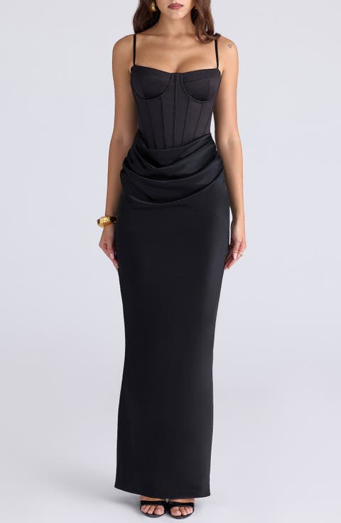 Valentina Corset Satin Gown