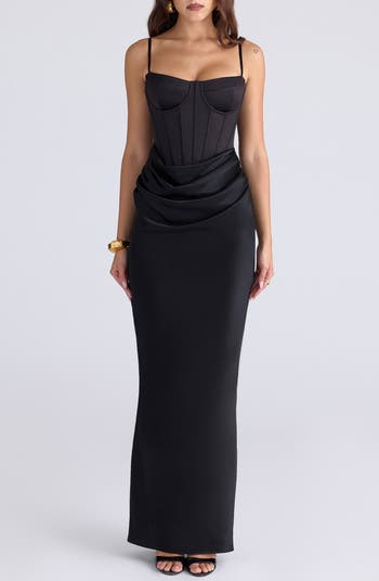 Valentina Corset Satin Gown