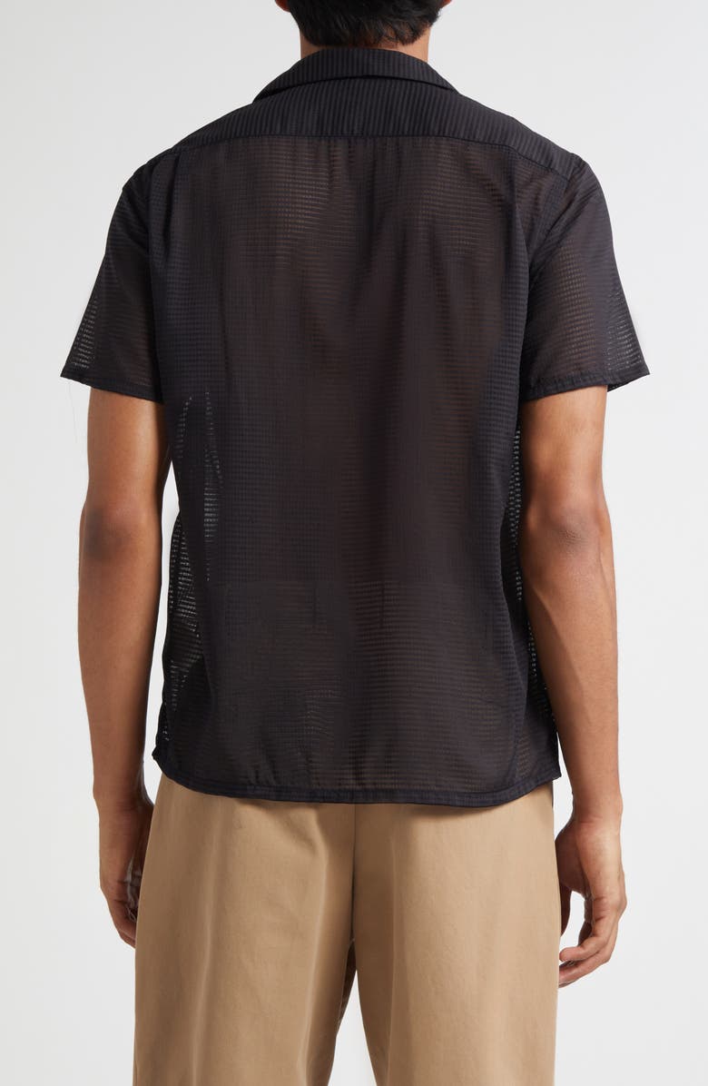 BEAMS Nylon Mesh Camp Shirt, Alternate, color, 19 Black