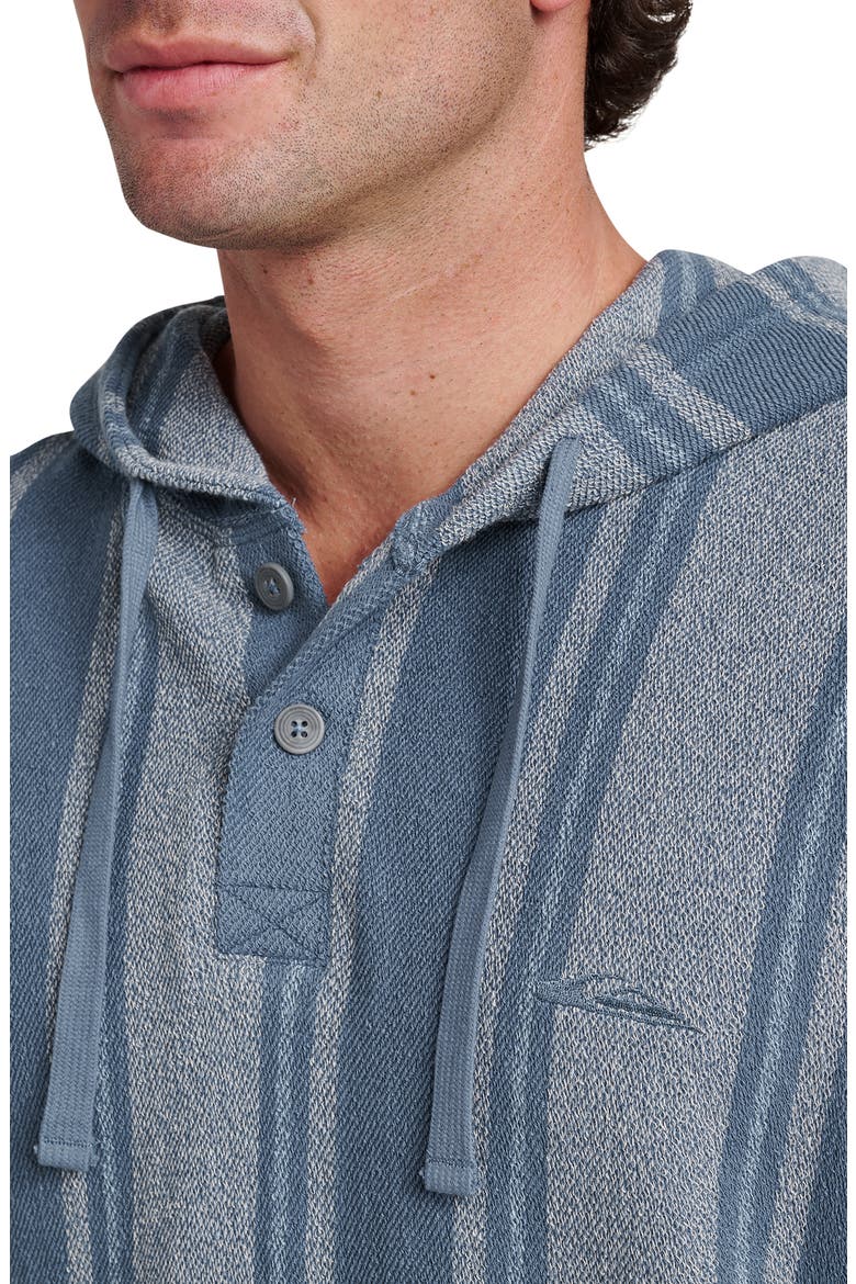 Playa Stripe Henley Hoodie, Alternate, color, CHINA BLUE