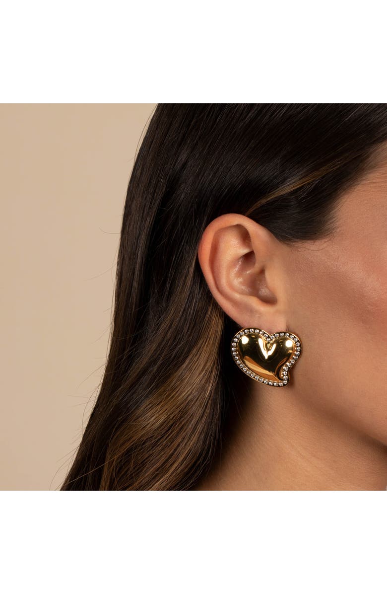 BY ADINA EDEN Pave Outlined Heart Stud Earring, Alternate, color,