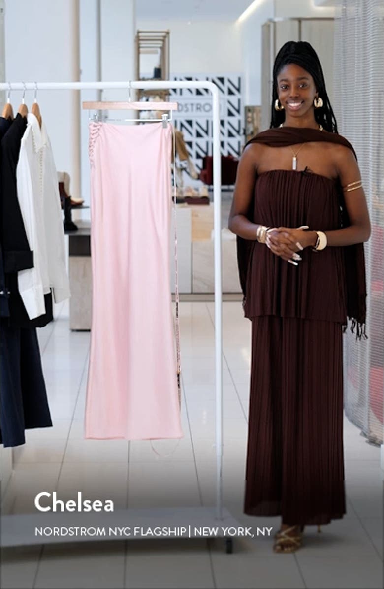 Giuliana Stretch Satin Maxi Skirt, sales video thumbnail