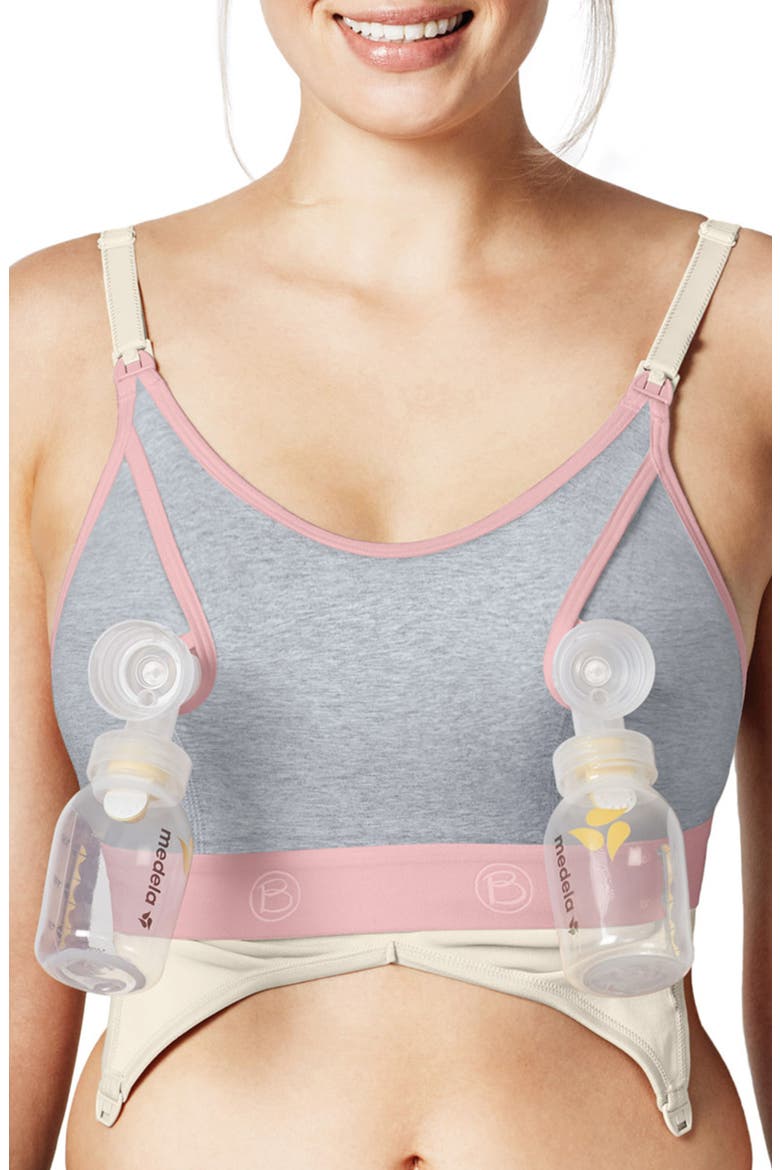 Clip & Pump Hands Free Nursing Bra Accessory, Main, color, DOVE HEATHER