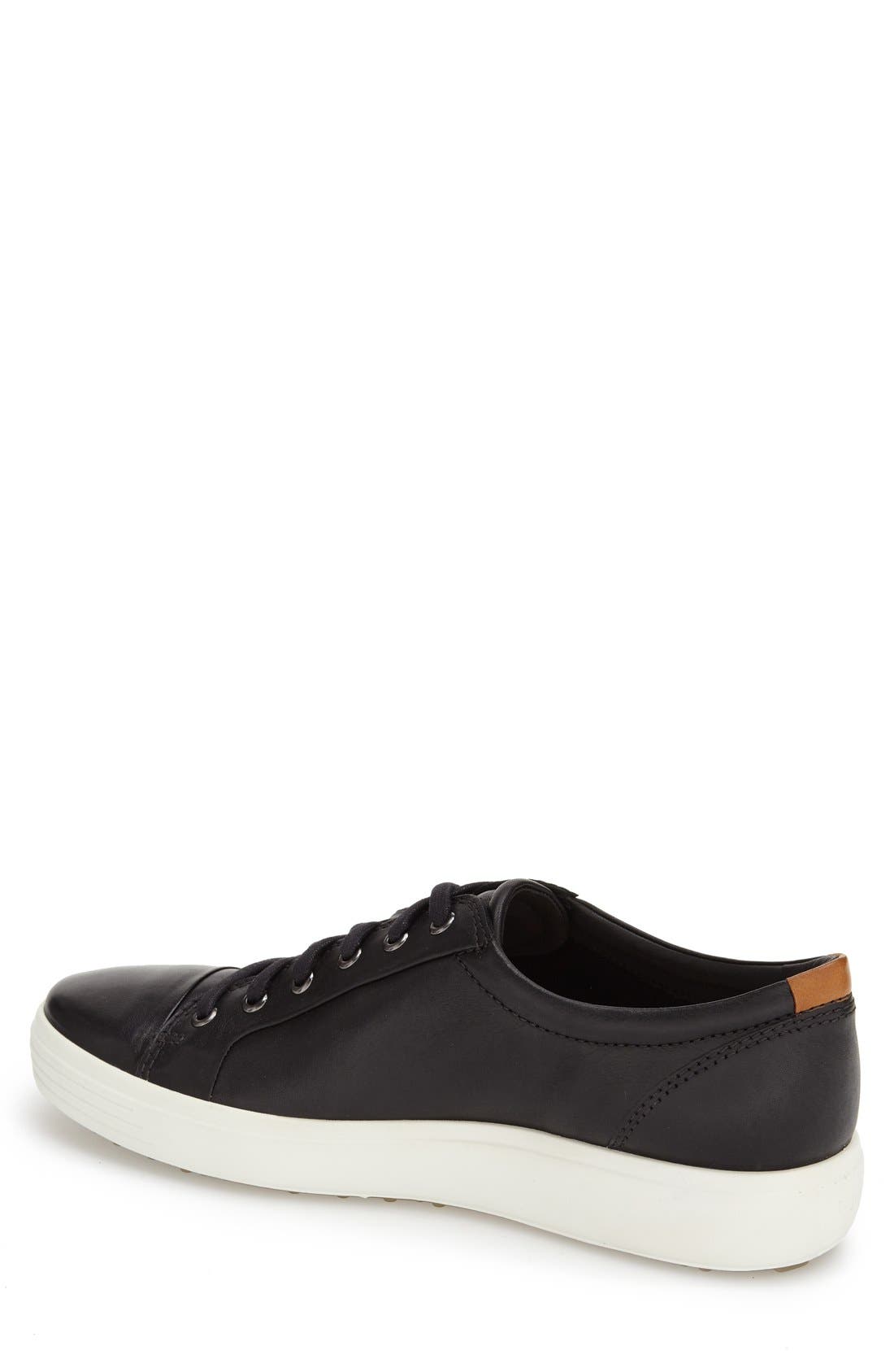 ECCO Soft 7 Lace-Up Sneaker, Alternate, color, Black Leather