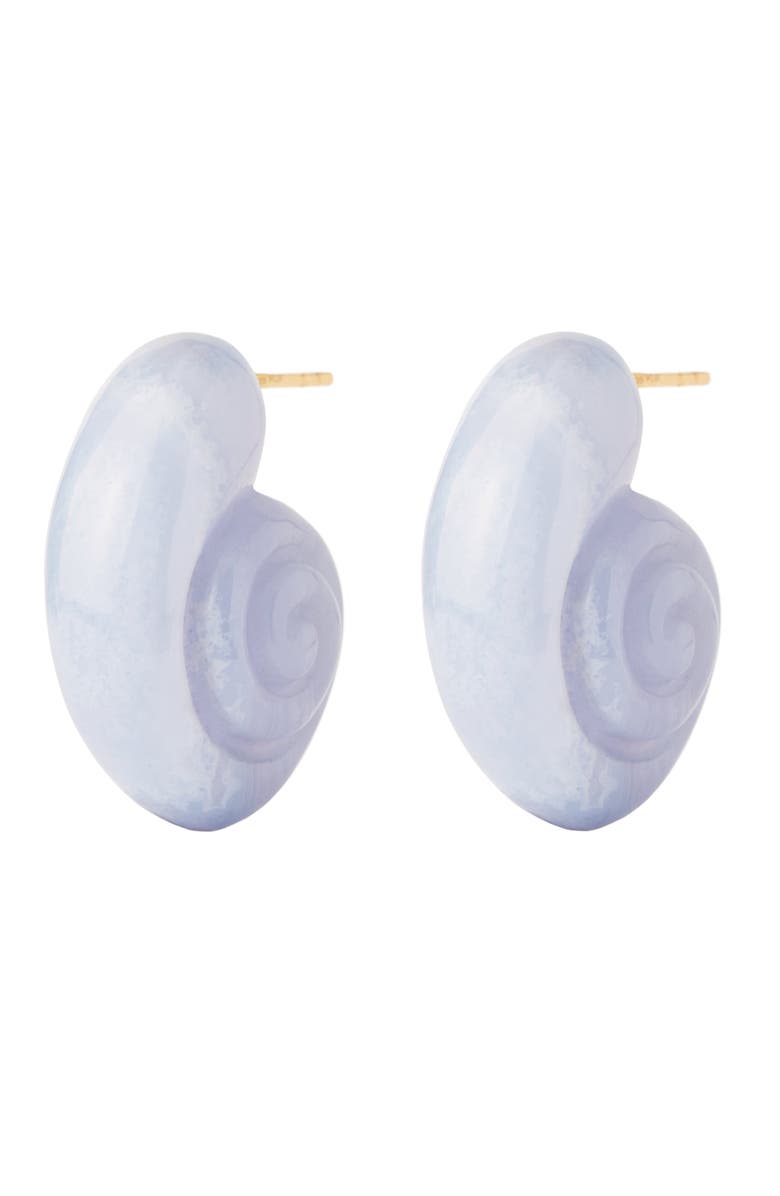 PDPAOLA Agate Shell Earrings, Alternate, color, Blue Lace