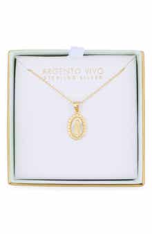 Argento Vivo Sterling Silver Mother-of-Pearl Virgin Mary Pendant Necklace