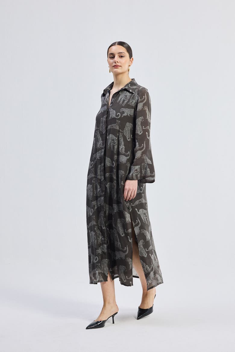 Relaxed-Fit Shirt Dress, Alternate, color, Black