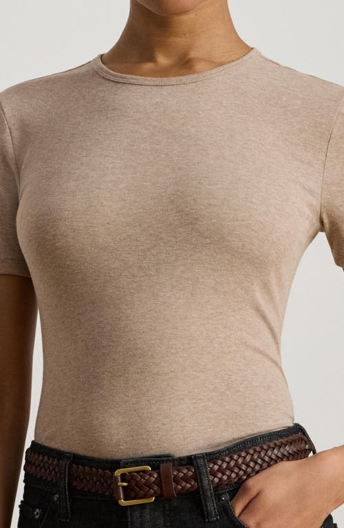 Ralph Lauren Lauren Stretch Cotton T-shirt In Brown