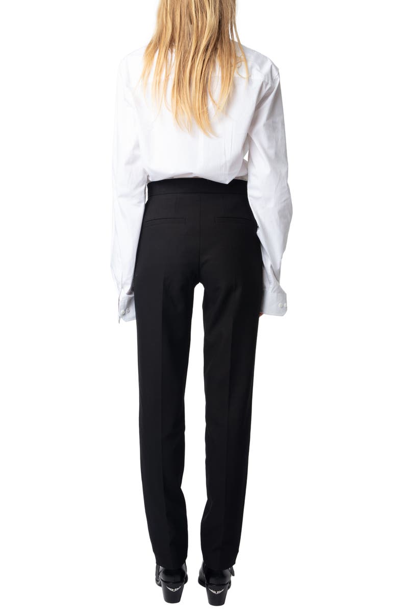 Zadig & Voltaire Panny Crystal Stripe Straight Leg Pants, Alternate, color, 