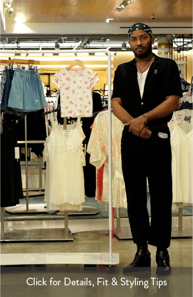 Kids' Print Ruffle Sleeve Cotton T-Shirt, sales video thumbnail