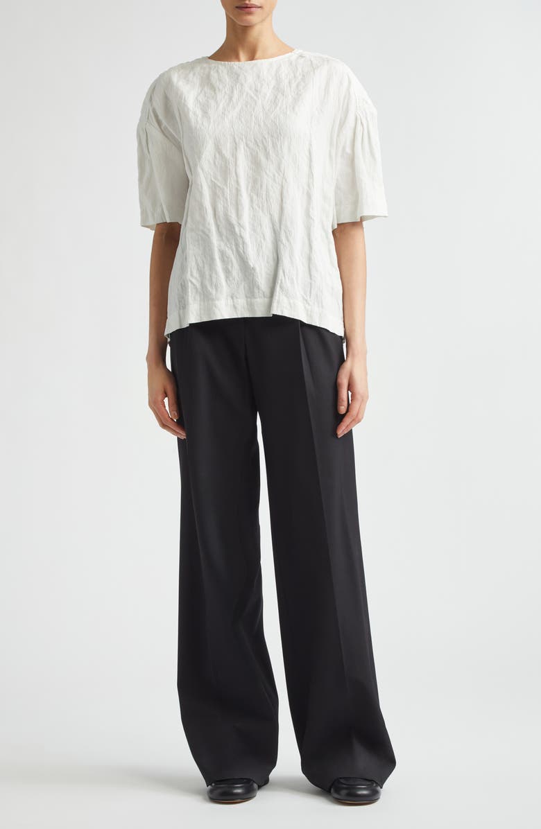 Proenza Schouler Hansly Crinkle Cotton Blend Top, Alternate, color, Off White