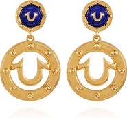 True Religion Studded horseshoe drop earring