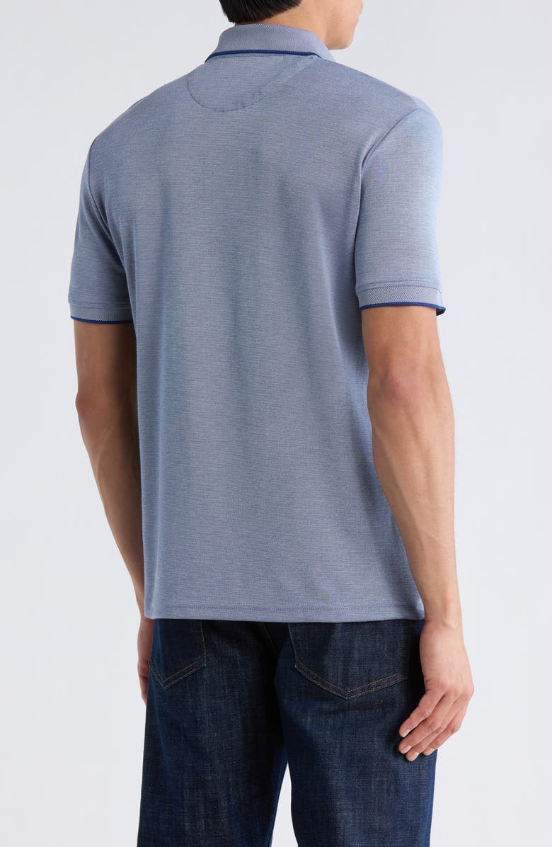 DENIM AND FLOWER Tipped Quarter Zip Knit Polo, Alternate, color, Navy