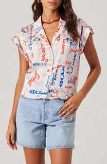 ASTR the Label Callen Print Camp Shirt