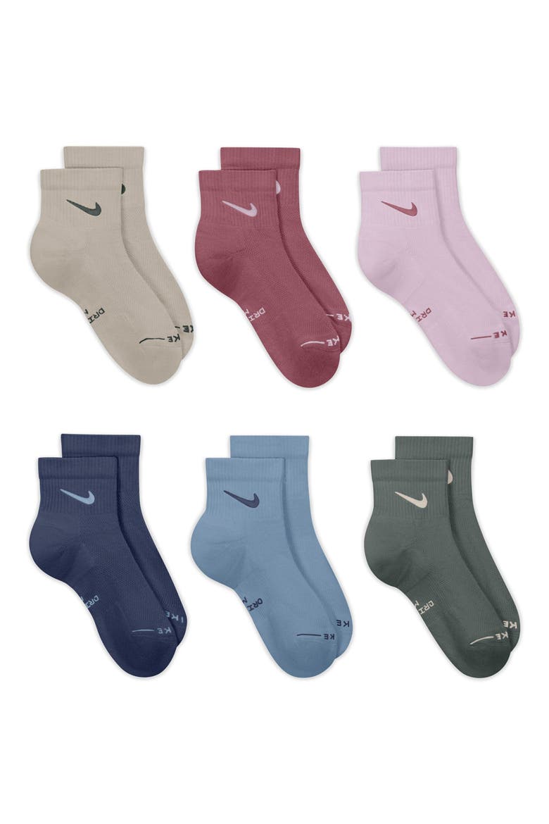 Assorted 6-Pack Dri-FIT Cushioned Quarter Socks, Alternate, color, 916 MLTCLR