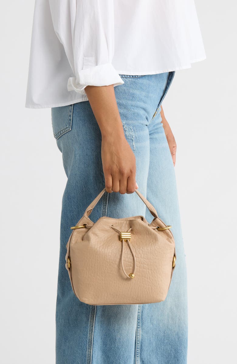 Vince Camuto Pippa Leather Bucket Bag, Alternate, color, Brown