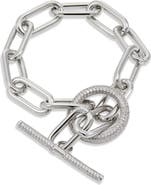 SAVVY CIE JEWELS Pave Toggle Link Bracelet