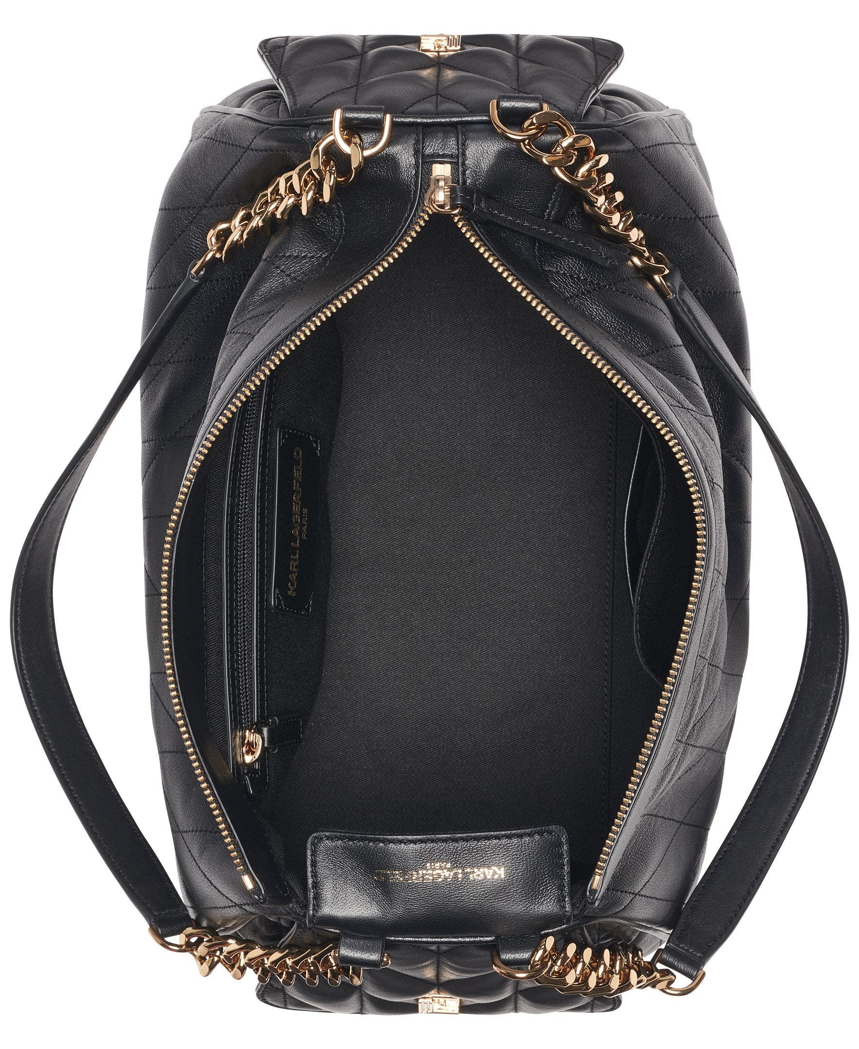 KARL LAGERFELD PARIS Lafayette Satchel, Alternate, color, Black/Gold