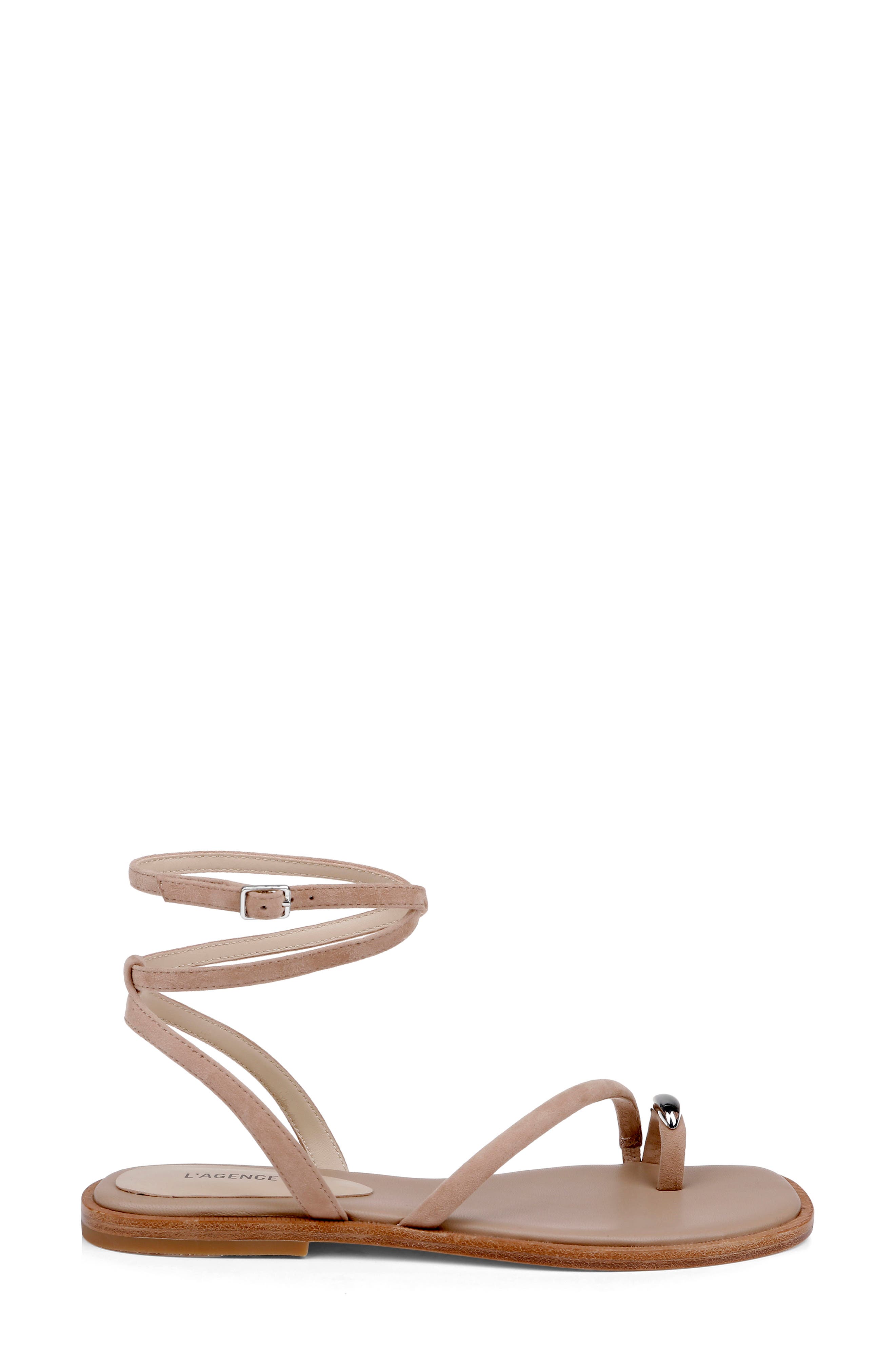L'AGENCE Mariana Ankle Strap Sandal, Alternate, color, Cappuccino Suede