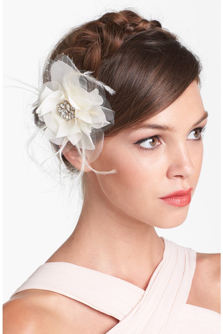 'Elizabeth' Bridal Hair Flower, Main, color, IVORY