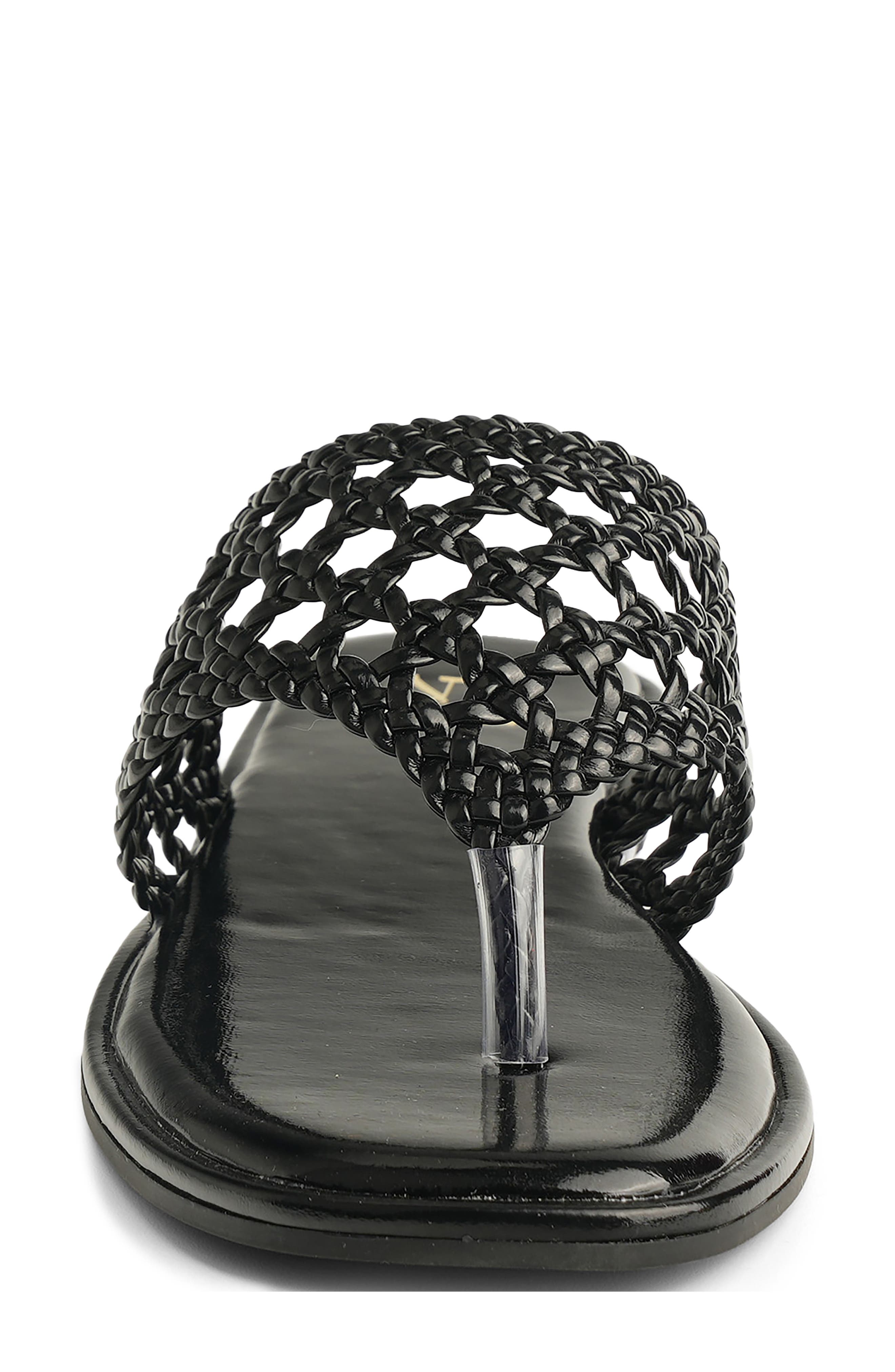 NEW YORK AND COMPANY Phillipa Woven Slide Sandal, Alternate, color, Black