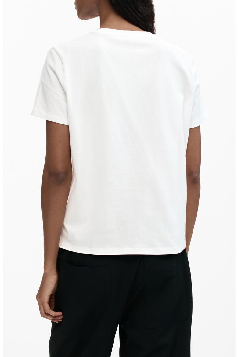 Floral Cord Embellished Cotton T-Shirt, Alternate, color, WHITE