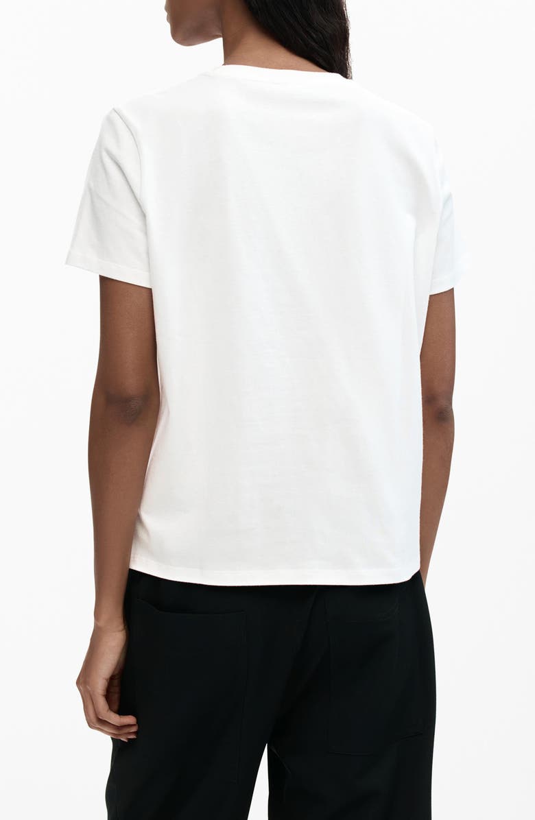 Desigual Floral Cord Embellished Cotton T-Shirt, Alternate, color, White