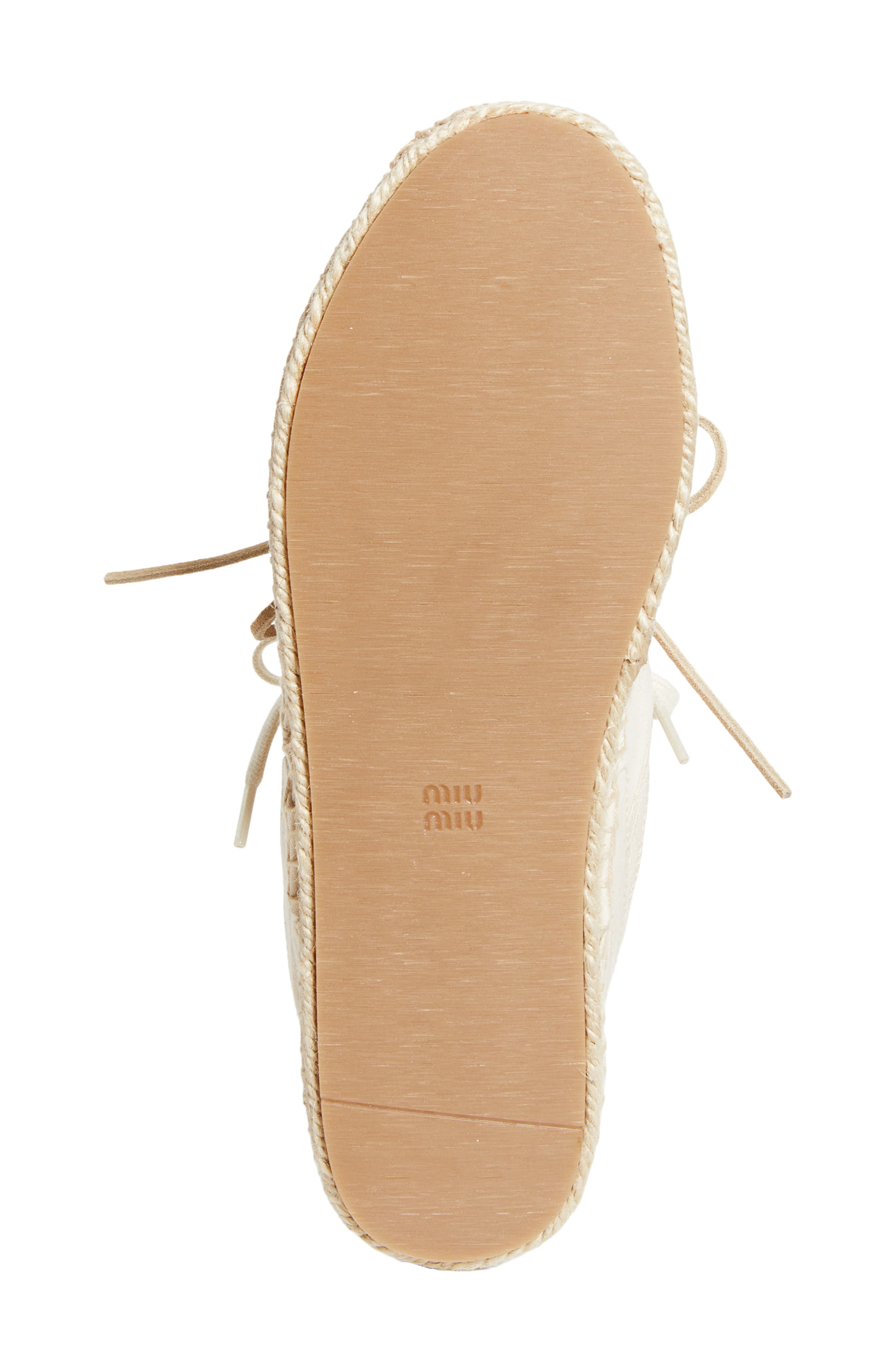 Miu Miu Espadrille Sneaker, Alternate, color, Ecru