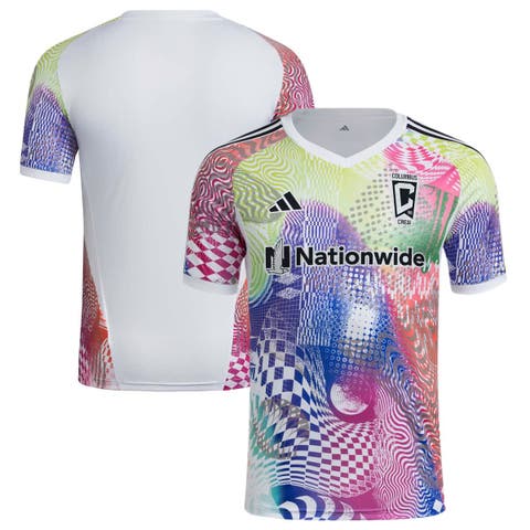 Men's adidas White Columbus Crew 2025 Pride Pre-Match Top