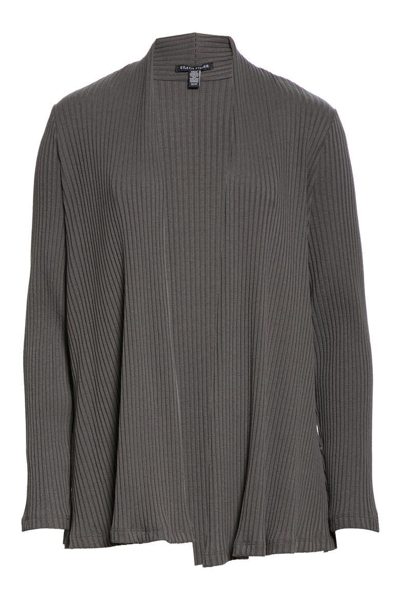 Rib Knit Cardigan, Alternate, color, BARK
