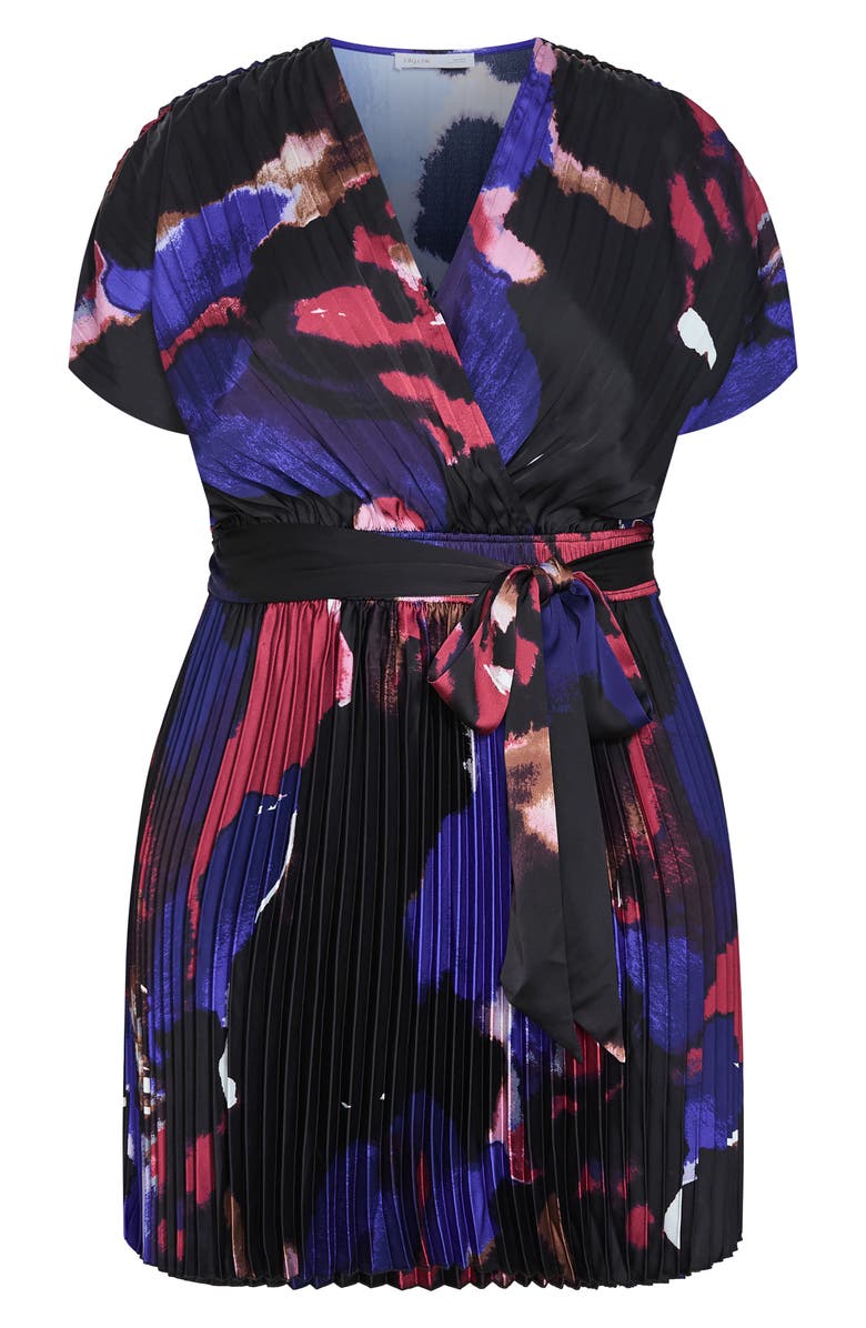 City Chic Hailey Abstract Print Minidress, Alternate, color, Fade