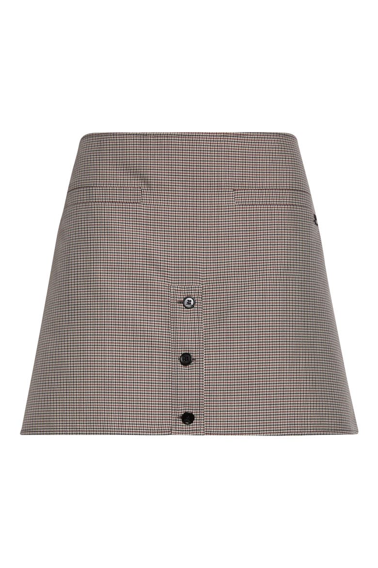 Wool Blend Houndstooth Miniskirt, Alternate, color, NATURAL / RED / BLACK
