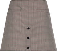 Courrèges Wool Blend Houndstooth Miniskirt