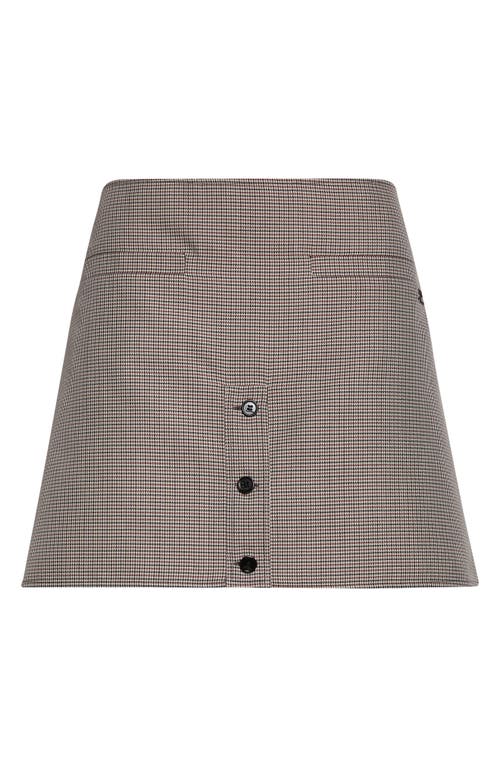 Courrèges Wool Blend Houndstooth Miniskirt In Multi