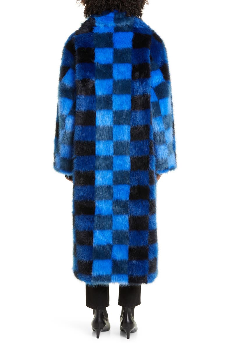 Stand Studio Mio Checkerboard Faux Fur Coat, Alternate, color,