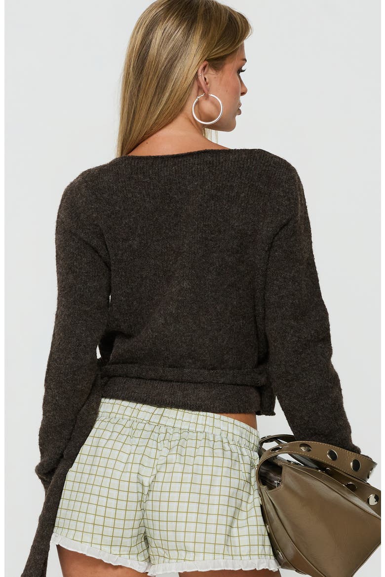 Tonee Wrap Knit Cardigan, Alternate, color, CHOCOLATE