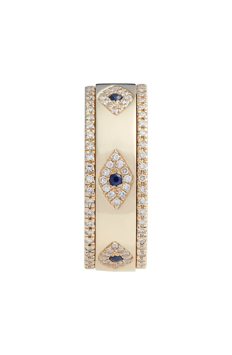  EF COLLECTION Evil Eye Diamond & Sapphire Band Ring, Alternate, color, 