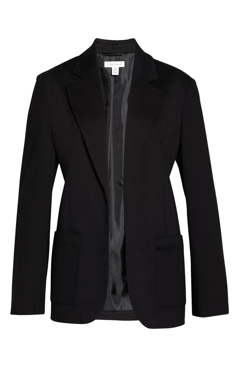 Topshop Open Front Ponte Blazer, Alternate, color,