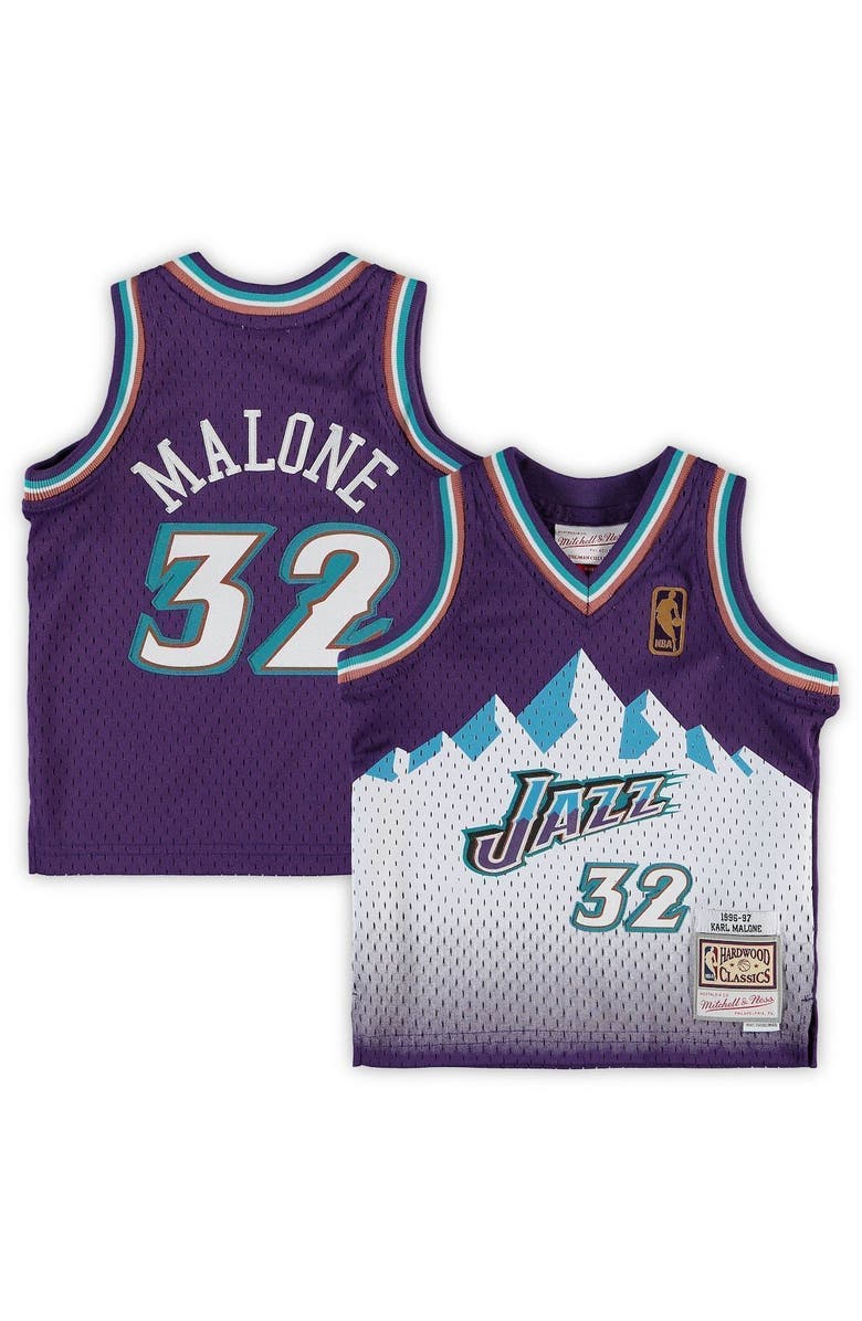 Mitchell & Ness Infant Mitchell & Ness Karl Malone Purple Utah Jazz 1996/97 Retired Player Jersey, Main, color, 