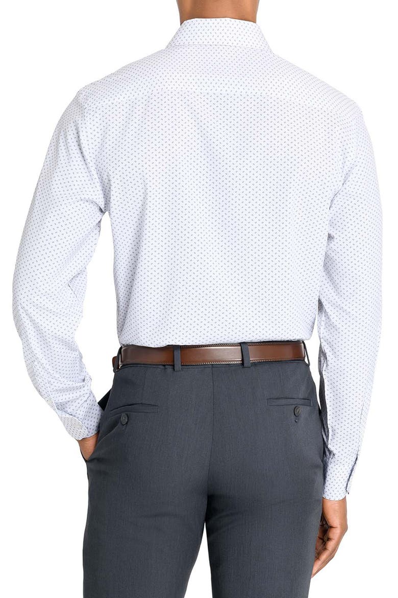 Slim Fit Dash Print Performance Dress Shirt, Alternate, color, WHITE/ BLACK