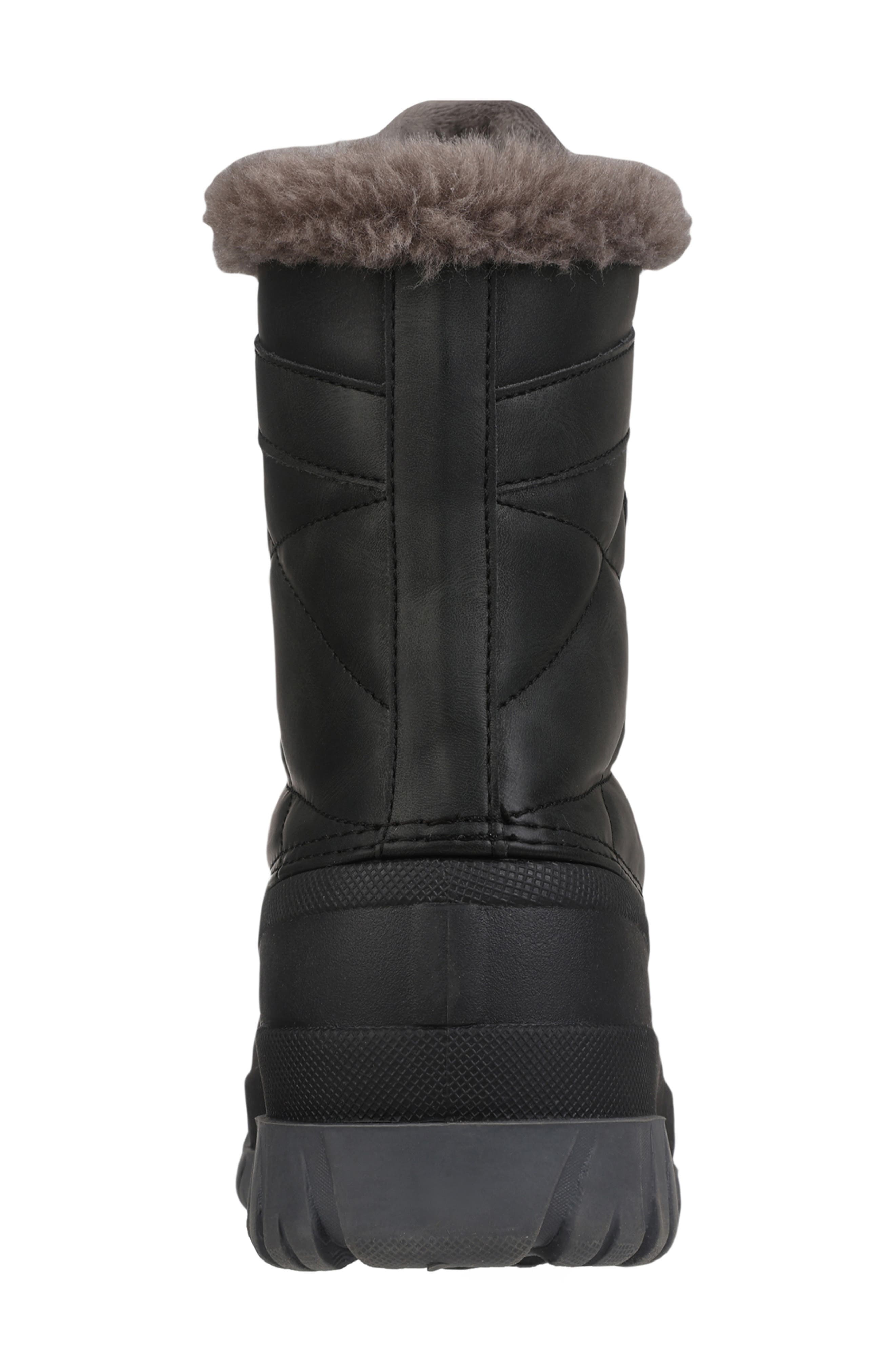 Mykos Faux Fur Lined Lace-Up Boot, Alternate, color, Black