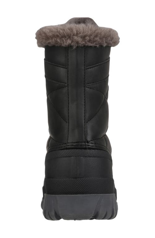 Mykos Faux Fur Lined Lace-up Boot In Black