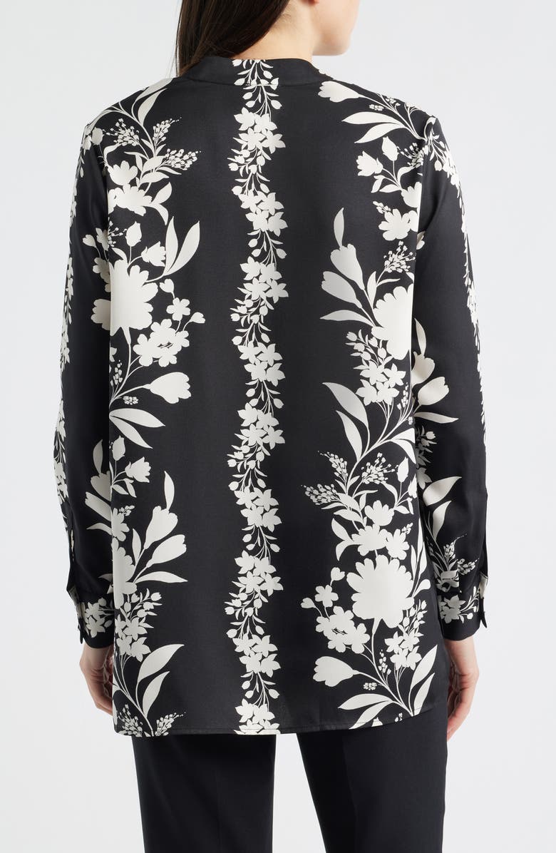 Anne Klein Floral Pullover Top, Alternate, color, Anne Black/ White Dove